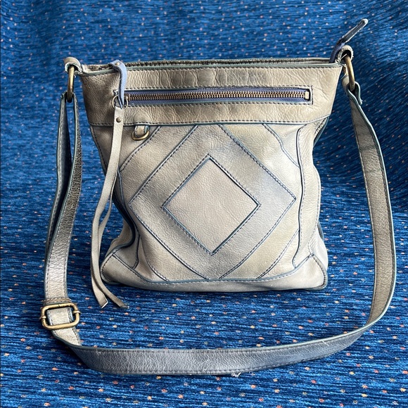 Lucky Brand Handbags - Lucky brand multiple pockets blue-Gray Leather Crossbody Bag